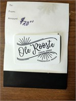 Ole Rooste Gift card ($20)