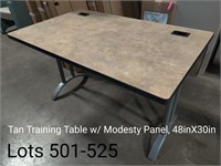 Tan Training Table w/ Modesty Panel, 48inX30in