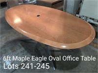 6ft Maple Eagle Oval Office Table