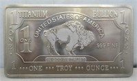 1 Troy oz. Titanium Buffalo Bar