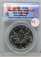 Silver Maple Leaf 2013 25th Anniversary First