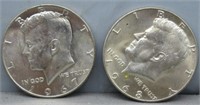 (2) Kennedy Halves. Dates Include 1967 and