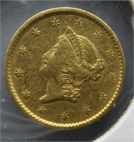 1851 $1 Liberty Head Gold Coin.