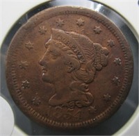 1854 US Large Cent Good+.