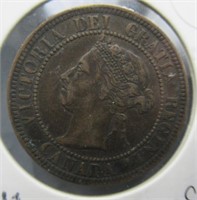 1896 Canadian Large Cent XF/AU.