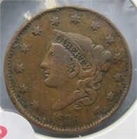 1836 US Large Cent VF/SF.