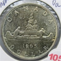 1965 Canadian One Dollar Silver UNC.