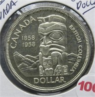1858 to 1958 Canada One Dollar Silver British