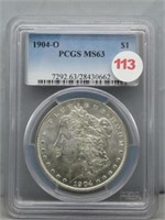 1904-O Morgan Silver Dollar PCGS MS 63.