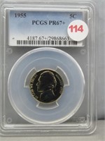 1955 US 5 Cent PCGS PR67+.