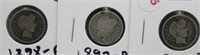 (3) Coin Lot Including 1893-P Barber Dime, 1898-P