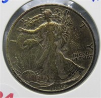 1945 Liberty Half Dollar Good Toned.