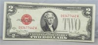 1928-G $2 Red Seal Two Dollars US Note.