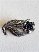 Sterling Broach With Flower