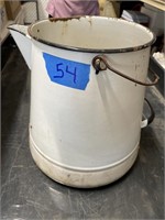 White Enamel Coffee Pot - no lid