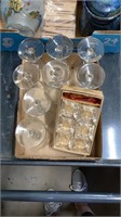 8 Stemware Goblets & Set of Salt Sellers