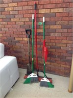 brooms, & shovel