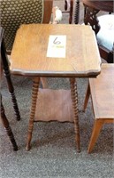 oak spool leg square table
