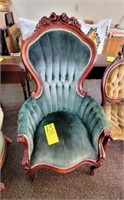 Victorian side chair with rose carving