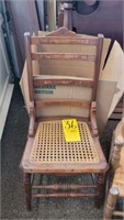 walnut side chair with cane bottom