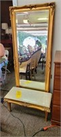 beveled edge pier mirror with marble base