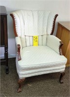 white wingback chair