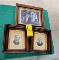 2 shadowbox frames with pictures (unknown)