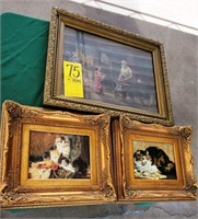 three framed pictures
