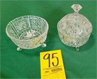 two footed candy dishes