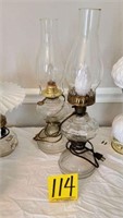 two converted oil lamps