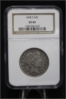 1898-S XF45 Certified 1898-S Barber Half Dollar