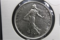 1965 French Silver 5 Francs Coin