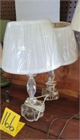 2 lamps with decorative glass base