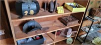 contents of 3 shelves, including irons,