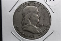 1959-D Franklin Silver Half Dollar
