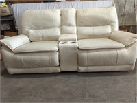 ANJI BOHUI H.S.CO. WHITE LEATHER ELECTRIC COUCH