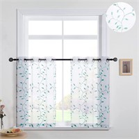 CUTEWIND Bathroom Sheer Tier Curtains 24"