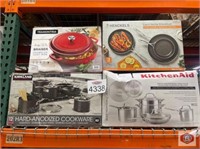 cookware lot of (4 sets) assorted cookware,