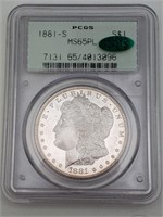 1881-S Graded Morgan SIlver Dollar MS65PL CAC