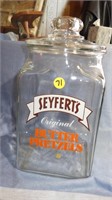 Vintage Seyfert's Butter Pretzel Glass Jar