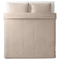 Duvet cover and pillowcase(s), light beige, King
