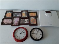 LOT ASSORTED - CLOCKS, FRAME - 8 PICTURES