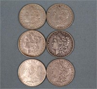 (6) O- Mint Morgan Silver Dollars