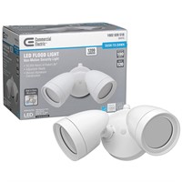 Commercial Electric 2-Head White Outdoor Integrate