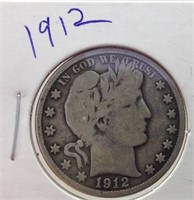 Of) 1912 Barber half dollar