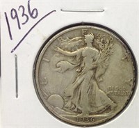 Of) 1936 walking liberty half dollar