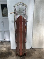 Vintage Old Wooden Sled- Right Side Broken at top