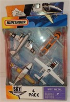 B4) four pack Matchbox diecast airplanes. In the