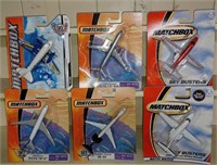 B4) lot of six Matchbox airplanes. Diecast toys.