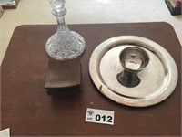 TRAYS AND DECANTER